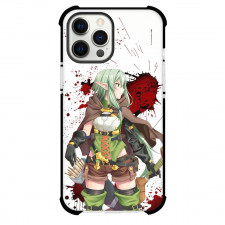 Goblin Slayer High Elf Archer Phone Case For iPhone Samsung Galaxy Pixel OnePlus Vivo Xiaomi Asus Sony Motorola Nokia - High Elf Archer Red Spotted on Grey Background Art