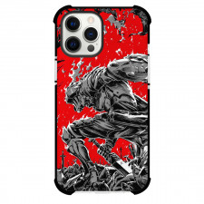 Goblin Slayer Phone Case For iPhone Samsung Galaxy Pixel OnePlus Vivo Xiaomi Asus Sony Motorola Nokia - Goblin Slayer Hold Weapon Sketch Art with Red Background