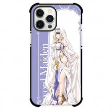 Goblin Slayer Sword Maiden Phone Case For iPhone Samsung Galaxy Pixel OnePlus Vivo Xiaomi Asus Sony Motorola Nokia - Sword Maiden Black Stripe on Eye and White Long Costume with Purple Border Background