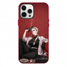 Gokurakugai Tao Saotome Phone Case For iPhone Samsung Galaxy Pixel OnePlus Vivo Xiaomi Asus Sony Motorola Nokia - Tao Saotome Smoking Gun Portrait Red Poster