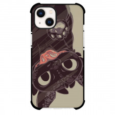 How To Train Your Dragon Night Fury Phone Case For iPhone Samsung Galaxy Pixel OnePlus Vivo Xiaomi Asus Sony Motorola Nokia - Night Fury Up Side Down Drawing On Beige Background