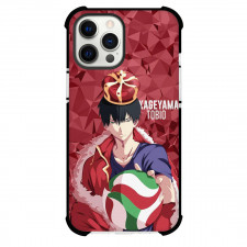 Haikyu Kageyama Tobio Phone Case For iPhone Samsung Galaxy Pixel OnePlus Vivo Xiaomi Asus Sony Motorola Nokia - Kageyama Tobio Carry Volleyball with Red Pattern Background
