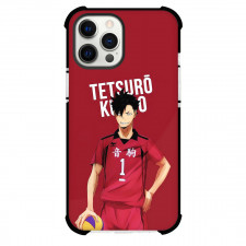 Haikyu Kuroo Tetsuro Phone Case For iPhone Samsung Galaxy Pixel OnePlus Vivo Xiaomi Asus Sony Motorola Nokia - Kuroo Tetsuro Carry Volleyball on Red Background
