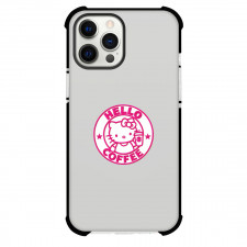 Sanrio Hello Kitty Phone Case For iPhone Samsung Galaxy Pixel OnePlus Vivo Xiaomi Asus Sony Motorola Nokia - Sanrio Hello Kitty Coffee Pink Embroidery Logo