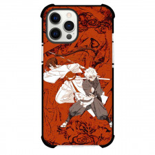 Hells Paradise Jigokuraku Phone Case For iPhone Samsung Galaxy Pixel OnePlus Vivo Xiaomi Asus Sony Motorola Nokia - Hells Paradise Jigokuraku Gabimaru And Sagiri Yamada Asaemon On Orange Background