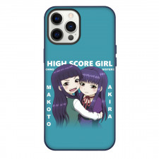 High Score Girl Phone Case For iPhone Samsung Galaxy Pixel OnePlus Vivo Xiaomi Asus Sony Motorola Nokia - Makoto And Akira Sisters Poster In Blue Background