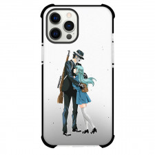High Rise Invasion Phone Case For iPhone Samsung Galaxy Pixel OnePlus Vivo Xiaomi Asus Sony Motorola Nokia - Sniper Mask And Kuon Shinzaki Hugging Each Other On Gray Background Poster