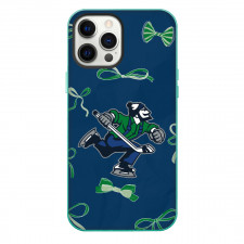 Abbotsford Canucks Phone Case For iPhone Samsung Galaxy Pixel OnePlus Vivo Xiaomi Asus Sony Motorola Nokia - Logo Ribbon In Blue Background