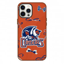 Bakersfield Condors Phone Case For iPhone Samsung Galaxy Pixel OnePlus Vivo Xiaomi Asus Sony Motorola Nokia - Logo Ribbon In Orange Background