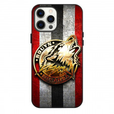 Rouyn Noranda Huskies Phone Case For iPhone Samsung Galaxy Pixel OnePlus Vivo Xiaomi Asus Sony Motorola Nokia - Logo Gold Grunge Stripe Background