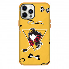 Wilkes Barre Scranton Penguins Phone Case For iPhone Samsung Galaxy Pixel OnePlus Vivo Xiaomi Asus Sony Motorola Nokia - Logo Ribbon In Yellow Background
