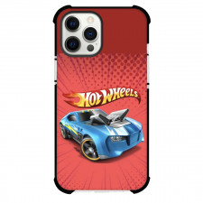 Hot Wheels Let?s Race Phone Case For iPhone Samsung Galaxy Pixel OnePlus Vivo Xiaomi Asus Sony Motorola Nokia - Blue Car in Red Pop Art Background