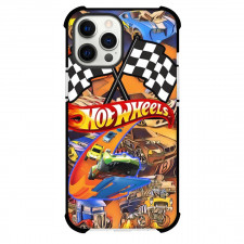 Hot Wheels Let?s Race Phone Case For iPhone Samsung Galaxy Pixel OnePlus Vivo Xiaomi Asus Sony Motorola Nokia - Race Flags Cartoon Cars Background