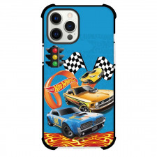 Hot Wheels Let?s Race Phone Case For iPhone Samsung Galaxy Pixel OnePlus Vivo Xiaomi Asus Sony Motorola Nokia - Yellow Blue Car Stoplight Blue Background