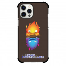 Howl's Moving Castle Calcifer Phone Case For iPhone Samsung Galaxy Pixel OnePlus Vivo Xiaomi Asus Sony Motorola Nokia - Calcifer Fire Avatar On Brown Background