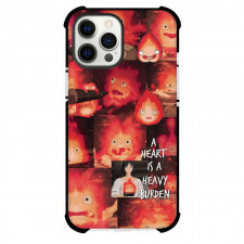 Howl's Moving Castle Calcifer Phone Case For iPhone Samsung Galaxy Pixel OnePlus Vivo Xiaomi Asus Sony Motorola Nokia - Calcifer A Heart Is A Heavy Burden Poster