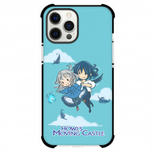 Howl's Moving Castle Phone Case For iPhone And Samsung Galaxy - Howl's Moving Castle Sophie And Howl Flying In The Blue Sky Poster