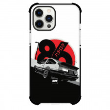 Initial D AE86 Phone Case For iPhone Samsung Galaxy Pixel OnePlus Vivo Xiaomi Asus Sony Motorola Nokia - Initial D AE86 Grey Car with 86 Black Number on Red Circle Background