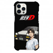 Initial D Phone Case For iPhone Samsung Galaxy Pixel OnePlus Vivo Xiaomi Asus Sony Motorola Nokia - Initial D AE86 Takumi with White Car with Black Background