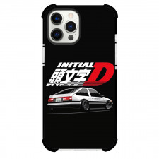 Initial D AE86 Phone Case For iPhone Samsung Galaxy Pixel OnePlus Vivo Xiaomi Asus Sony Motorola Nokia - Initial D White Car Illustration Art with Black Background