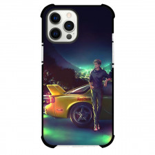 Initial D Phone Case For iPhone Samsung Galaxy Pixel OnePlus Vivo Xiaomi Asus Sony Motorola Nokia - Initial D Keisuke Takahashi Stand with Yellow Red Suns Car