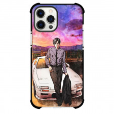 Initial D Ryosuke Takahashi Phone Case For iPhone Samsung Galaxy Pixel OnePlus Vivo Xiaomi Asus Sony Motorola Nokia - Ryosuke Takahashi Carry Coat and Sit on White Car with Multi Background