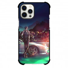 Initial D Ryosuke Takahashi Phone Case For iPhone Samsung Galaxy Pixel OnePlus Vivo Xiaomi Asus Sony Motorola Nokia - Ryosuke Takahashi Carry His Shirt in Front of Car with Greenery Background