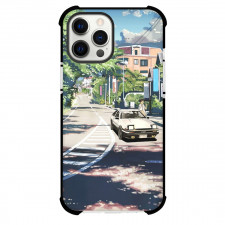 Initial D Takumi Fujiwara & AE86 Phone Case For iPhone Samsung Galaxy Pixel OnePlus Vivo Xiaomi Asus Sony Motorola Nokia - Takumi Fujiwara Stand with his Car AE86 on Road with Tree Background