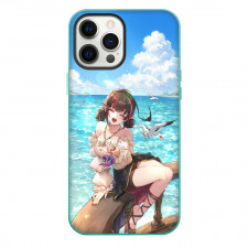 Isekai Slow Life Baity Phone Case For iPhone Samsung Galaxy Pixel OnePlus Vivo Xiaomi Asus Sony Motorola Nokia - Baity Sitting On Beach Smiling Portrait