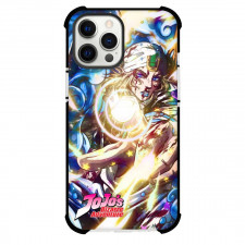 JoJo's Bizarre Adventure Johnny Joestar Phone Case For iPhone Samsung Galaxy Pixel OnePlus Vivo Xiaomi Asus Sony Motorola Nokia - Johnny Joestar Classic Posture On Yellow Blue Background