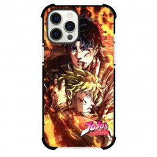 JoJo's Bizarre Adventure Jotaro Kujo Dio Brando Phone Case For iPhone Samsung Galaxy Pixel OnePlus Vivo Xiaomi Asus Sony Motorola Nokia - Jotaro Kujo Dio Brando Hug On Fire Background