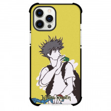 Jujutsu Kaisen Megumi Fushiguro Phone Case For iPhone Samsung Galaxy Pixel OnePlus Vivo Xiaomi Asus Sony Motorola Nokia - Megumi Fushiguro Drinking On Yellow Background Comic Art