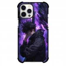 Jujutsu Kaisen Megumi Fushiguro Phone Case For iPhone Samsung Galaxy Pixel OnePlus Vivo Xiaomi Asus Sony Motorola Nokia - Megumi Fushiguro Side Portrait Black Violet Background