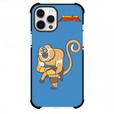 Kung Fu Panda Monkey Phone Case For iPhone Samsung Galaxy Pixel OnePlus Vivo Xiaomi Asus Sony Motorola Nokia - Monkey Sitting On Blue Background Minimalist Art