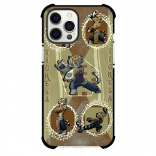 Kung Fu Panda Tigress Phone Case For iPhone Samsung Galaxy Pixel OnePlus Vivo Xiaomi Asus Sony Motorola Nokia - Tigress Signature Postures On Brown Background