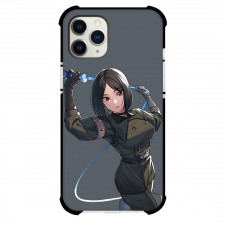 The King of Fighters Whip Phone Case For iPhone Samsung Galaxy Pixel OnePlus Vivo Xiaomi Asus Sony Motorola Nokia - Whip Holds Her Special Whip Illustration Art On Gray Background
