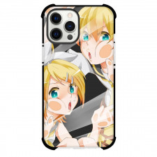 Kagamine Rin & Len Phone Case For iPhone Samsung Galaxy Pixel OnePlus Vivo Xiaomi Asus Sony Motorola Nokia - Kagamine Rin & Len Looking Through Glass Black Background