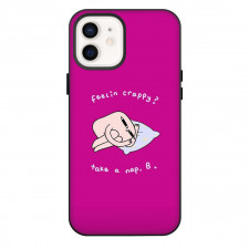 Ketnipz Phone Case For iPhone Samsung Galaxy Pixel OnePlus Vivo Xiaomi Asus Sony Motorola Nokia - Ketnipz Feelin Crappy Take A Nap Minimalist Art On Pink Background