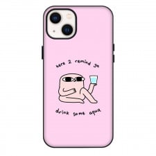 Ketnipz Phone Case For iPhone Samsung Galaxy Pixel OnePlus Vivo Xiaomi Asus Sony Motorola Nokia - Ketnipz Here 2 Remind Ya Drink Some Aqua Minimalist Art On Pink Background