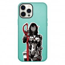 Kill La Kill Ryuko Matoi Phone Case For iPhone Samsung Galaxy Pixel OnePlus Vivo Xiaomi Asus Sony Motorola Nokia - Kill La Kill Ryuko Matoi Standing Grayscale Sticker On Red Background