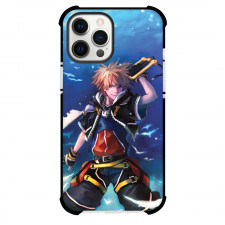 Kingdom Hearts Sora Case For iPhone Samsung Galaxy Pixel OnePlus Vivo Xiaomi Asus Sony Motorola Nokia - Sora Holding Weapon Flying Birds Background