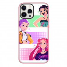 K-Pop Demon Hunters Phone Case For iPhone Samsung Galaxy Pixel OnePlus Vivo Xiaomi Asus Sony Motorola Nokia - Character Cartoon Art Illustration Art Stripe Huntrix