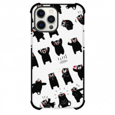 Kumamon Phone Case For iPhone Samsung Galaxy Pixel OnePlus Vivo Xiaomi Asus Sony Motorola Nokia - Kumamon Many Cute Expressions Stickers on Check Line Background