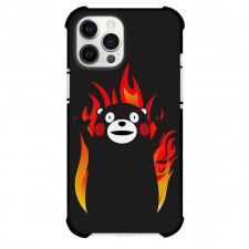 Kumamon Phone Case For iPhone Samsung Galaxy Pixel OnePlus Vivo Xiaomi Asus Sony Motorola Nokia - Kumamon Mascot Black Bear on Fire Background