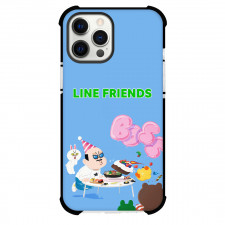 LINE Friends Boss Phone Case For iPhone Samsung Galaxy Pixel OnePlus Vivo Xiaomi Asus Sony Motorola Nokia - Boss Celebrating Boss Day on Blue Background