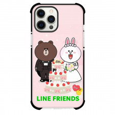 LINE Friends Phone Case For iPhone Samsung Galaxy Pixel OnePlus Vivo Xiaomi Asus Sony Motorola Nokia - LINE Friends Brown And Cony Happy Wedding Poster
