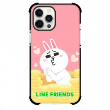 LINE Friends Cony Phone Case For iPhone Samsung Galaxy Pixel OnePlus Vivo Xiaomi Asus Sony Motorola Nokia - Cony Standing Inside Gold Coin Pink Background