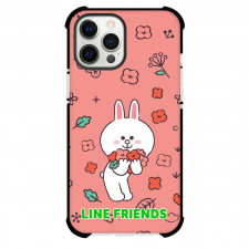 LINE Friends Cony Phone Case For iPhone Samsung Galaxy Pixel OnePlus Vivo Xiaomi Asus Sony Motorola Nokia - Cony Holding Flowers On Pink Background