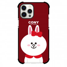 LINE Friends Cony Phone Case For iPhone Samsung Galaxy Pixel OnePlus Vivo Xiaomi Asus Sony Motorola Nokia - Cony Portrait On Maroon Background