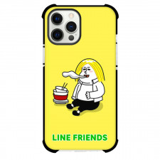 LINE Friends James Phone Case For iPhone Samsung Galaxy Pixel OnePlus Vivo Xiaomi Asus Sony Motorola Nokia - James Sitting On Yellow Background